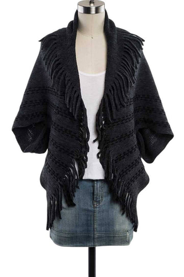 Half Sleeve Fringe Cardigan (REG)
