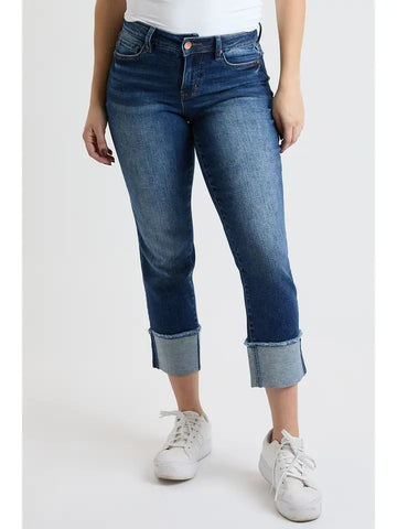 YMI Tummy Control Cuffed Slim Straight Jeans (REG)