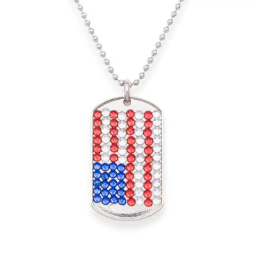 USA Flag Tag Necklace