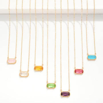 Crystal Rectangle Necklace