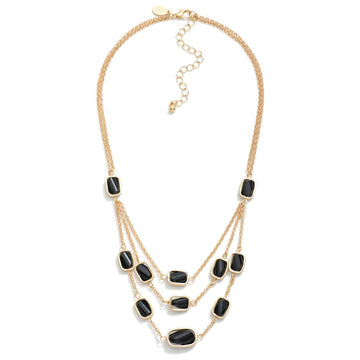 Layered Glass Crystal Necklace