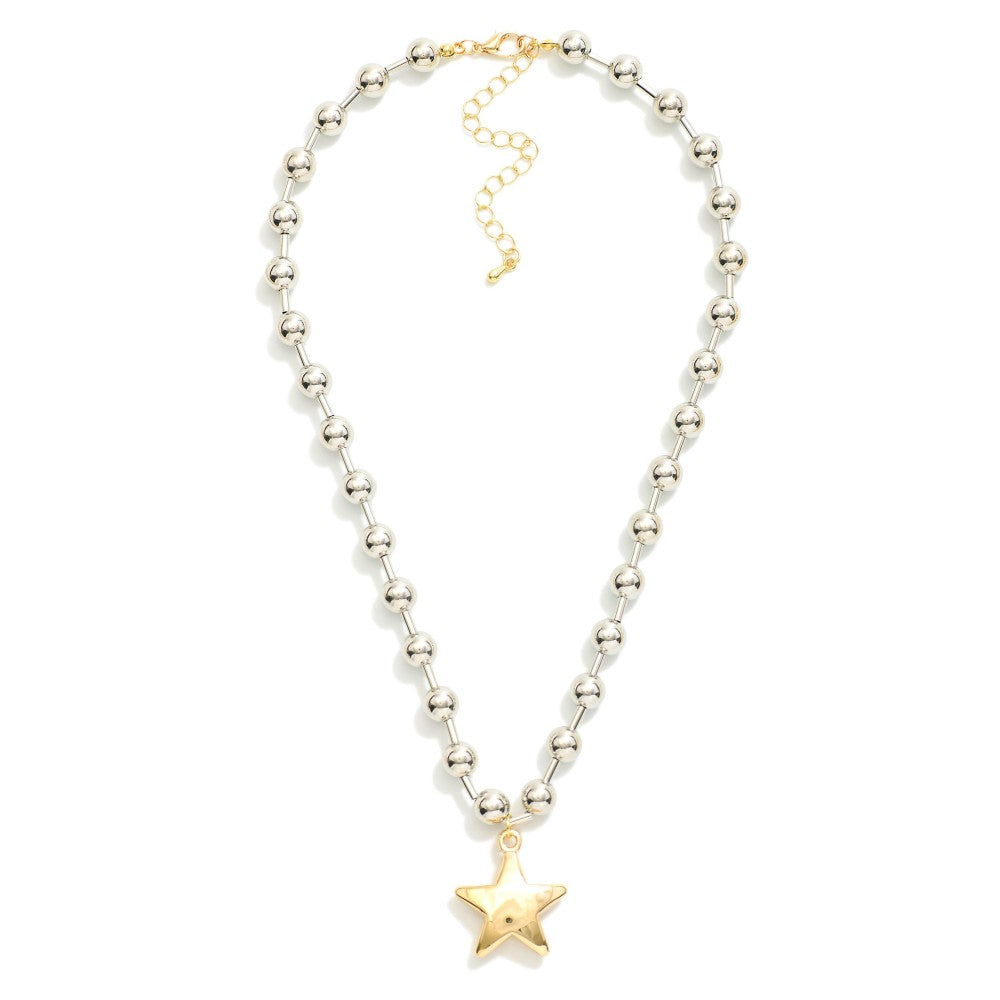 Mix Metal Star Necklace