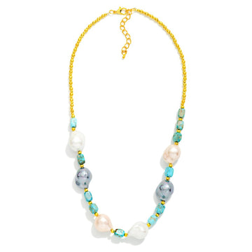 Baroque Pearl and Stone Necklace