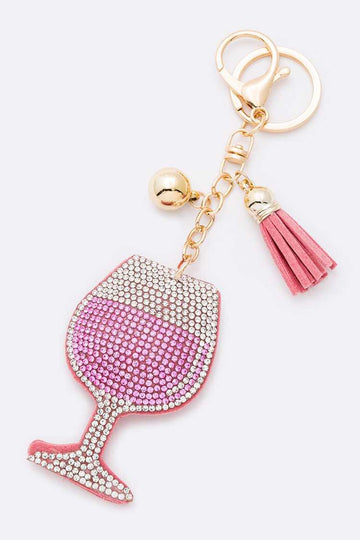 Rosé Wine Sparkle Keychain