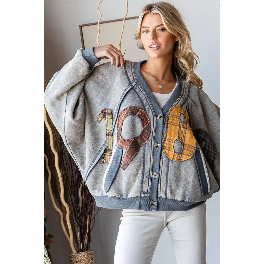 1983 Patchwork Cardigan in Dolphin (REG)