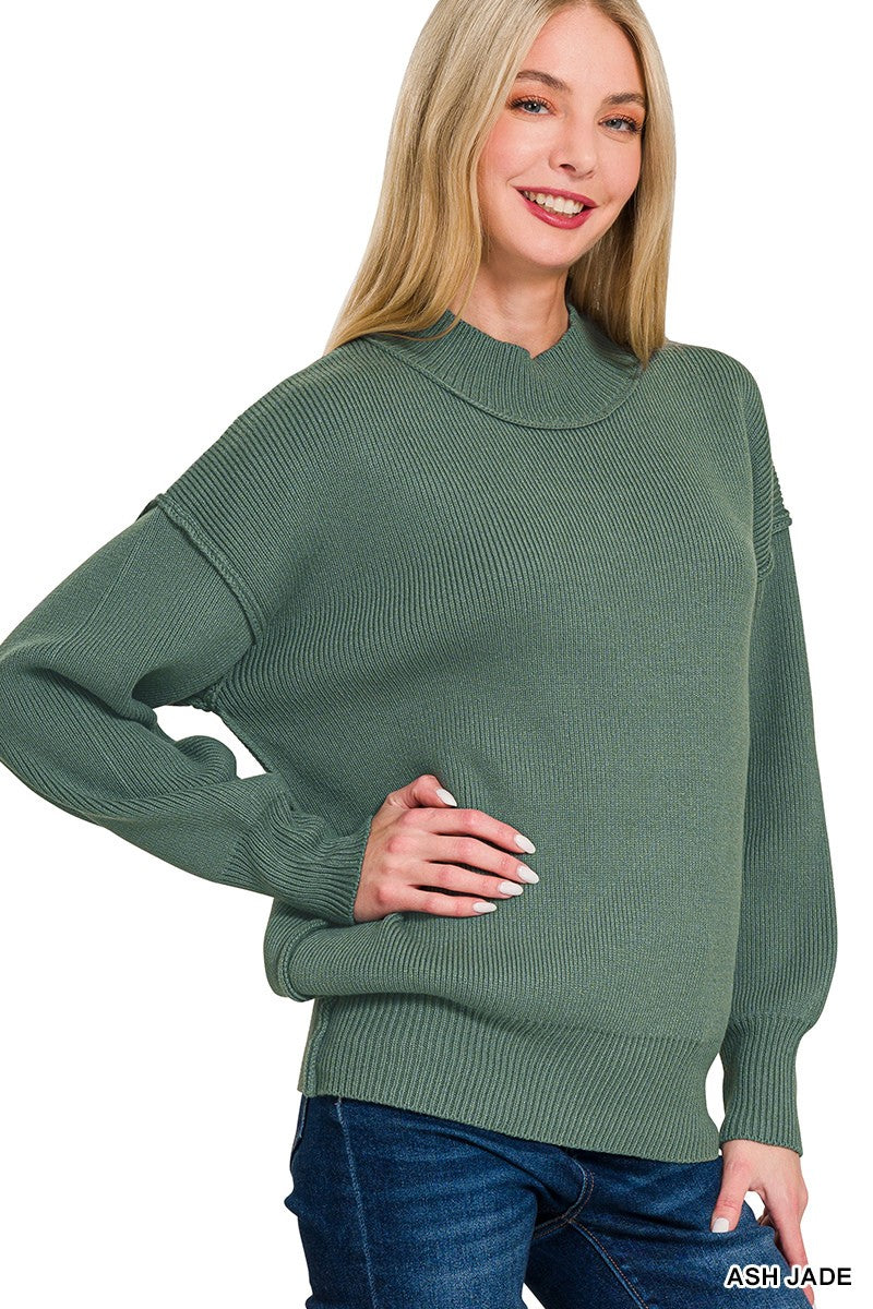 Corra Ribbed Sweater in Ash Jade (REG)