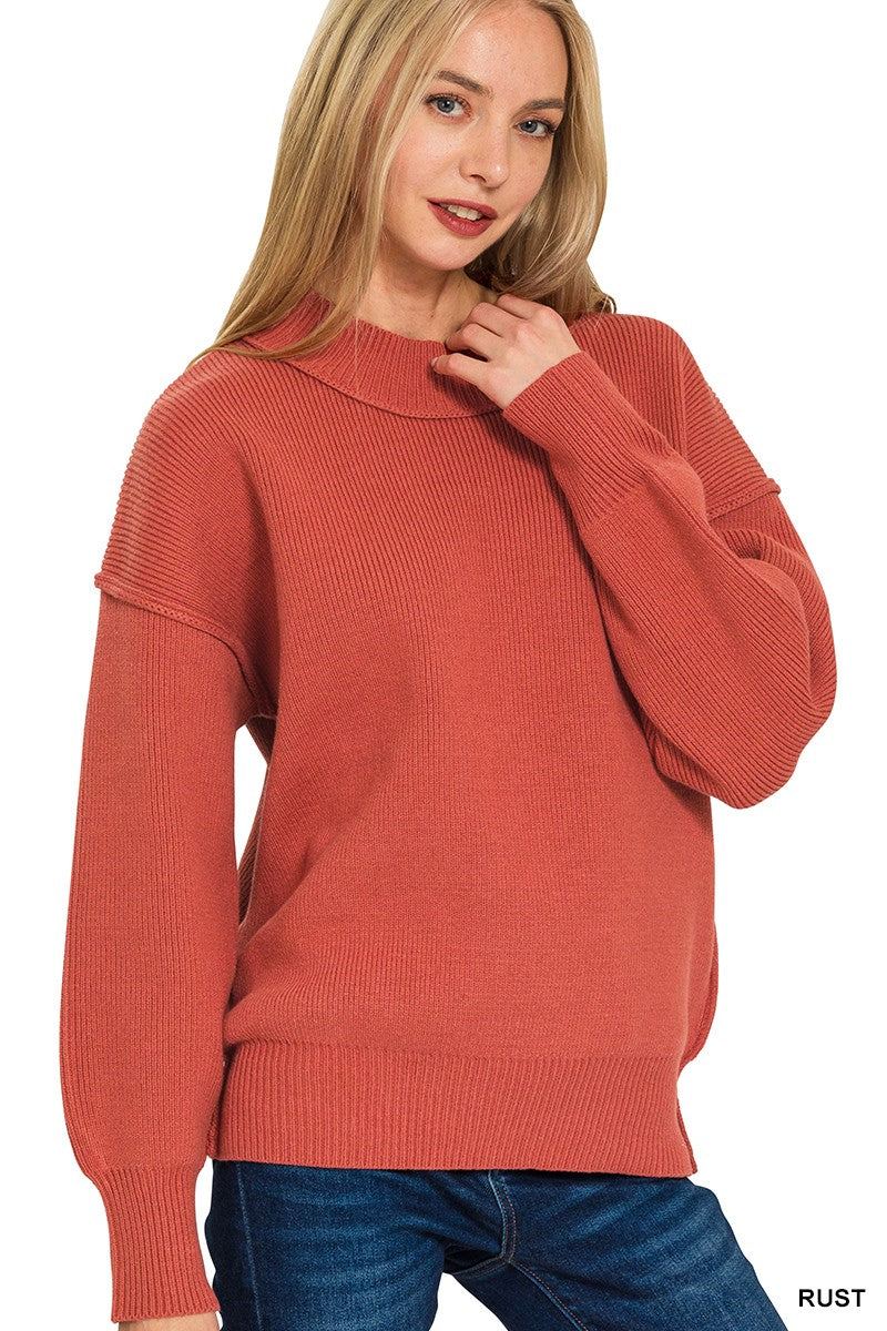 Corra Ribbed Sweater in Rust (REG)