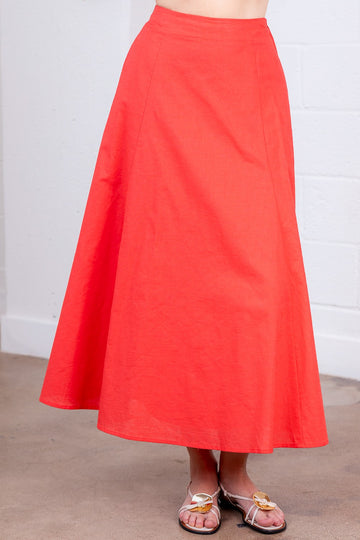 Amazingly Orange Linen Skirt (REG)