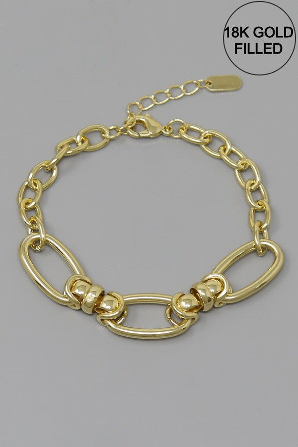 18K Mixed Size Link Bracelet