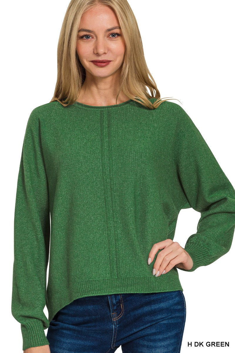Front Seam Sweater in Dk Green (REG)