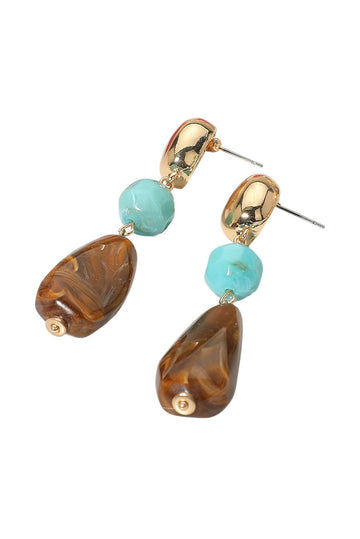 Marbled Resin Dangle Earrings