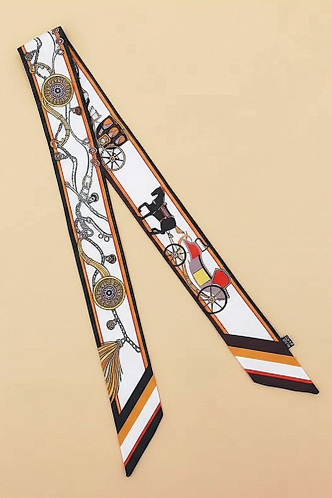 Vintage Horse and Carriage Twilly Scarf
