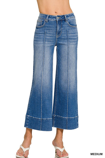 Zenana Cropped Pintuck Jeans DYP-9552 (REG)