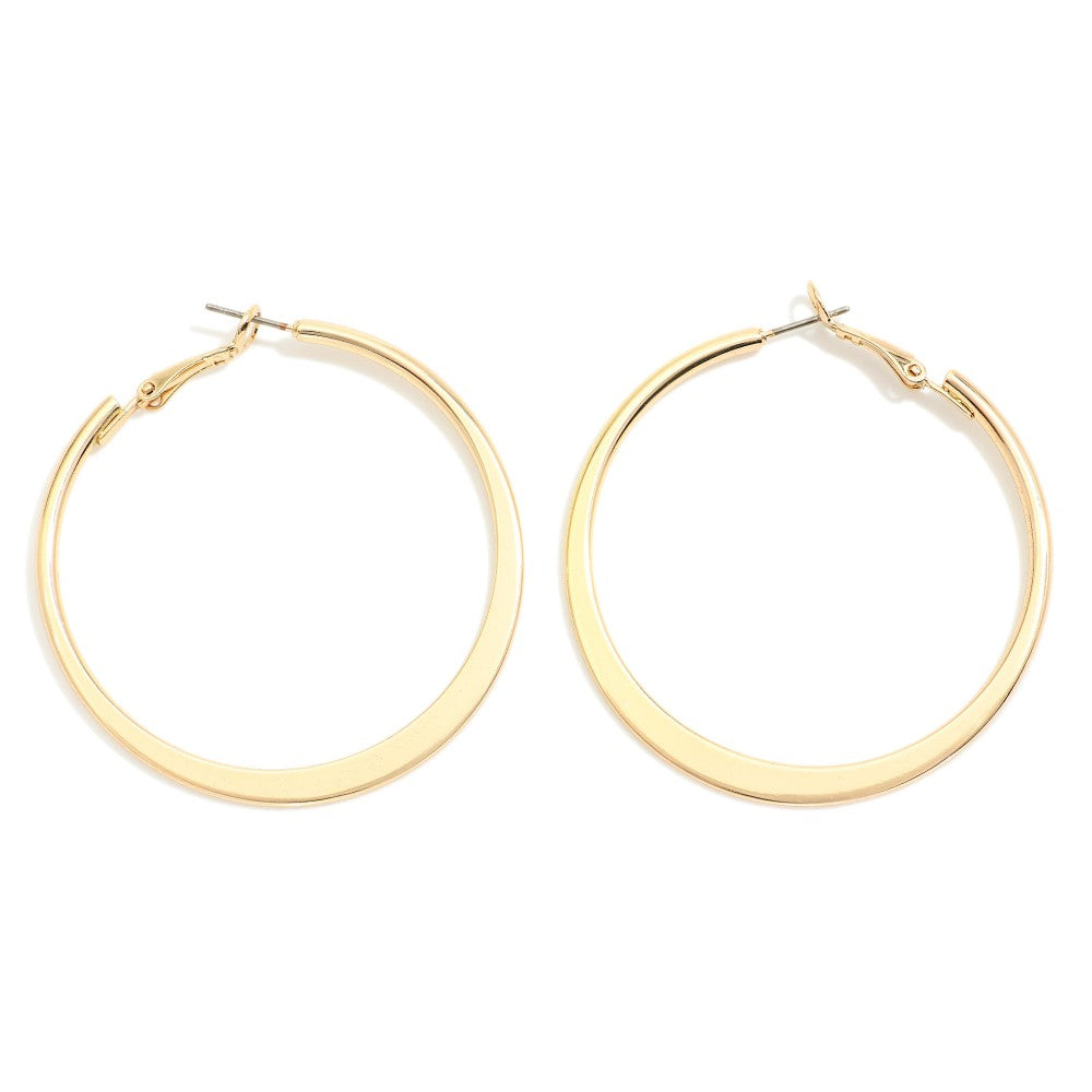 Pressed Tapered Hoop Earrings