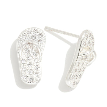 Rhinestone Flip Flop Stud Earrings