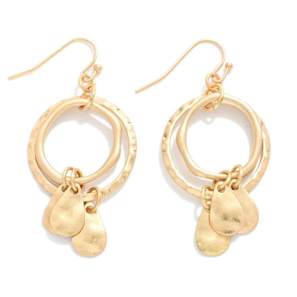 Nesting Hammered Drop Earrings