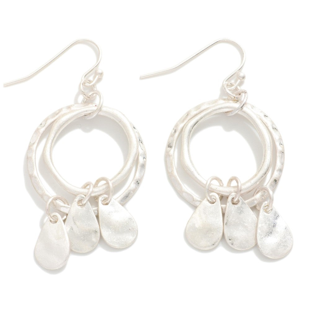 Nesting Hammered Drop Earrings