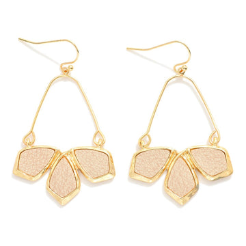 Geo Leather Drop Earrings