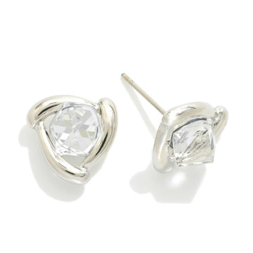 Triangle Rhinestone Stud Earrings