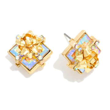 Abalone Christmas Stone Stud Earrings