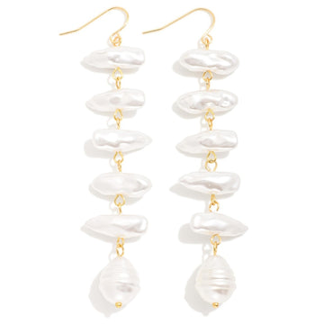 Linked Pearl Drop Earrings