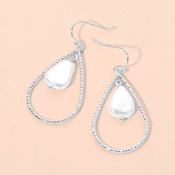 Textured Pearl Teardrop Earrings