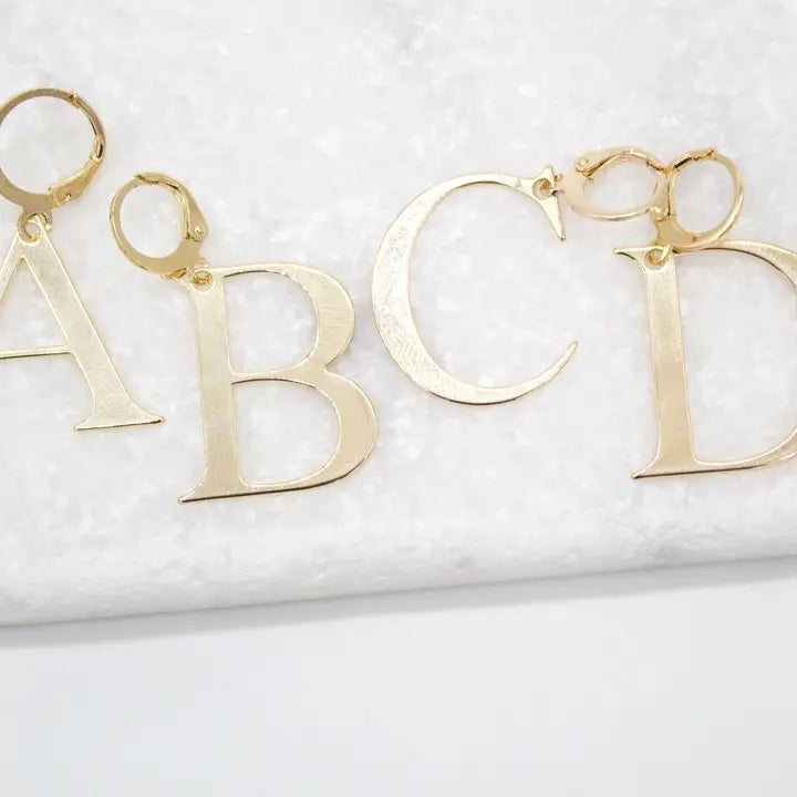 Large Gold Initial Charm