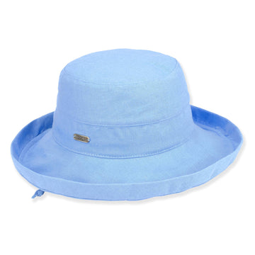 Soft Blue Linen Upbrim Hat
