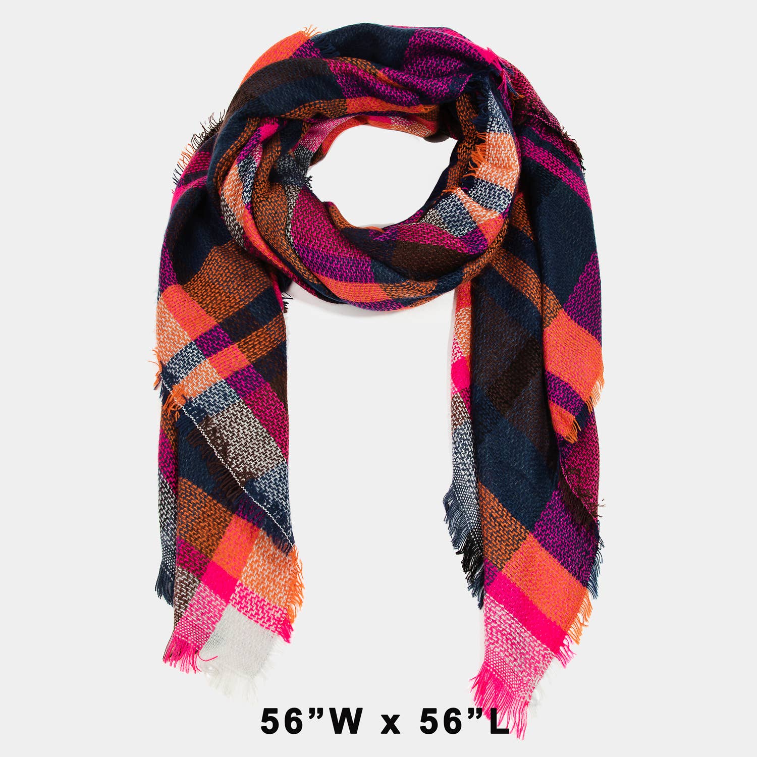 Pink Multi Plaid Scarf