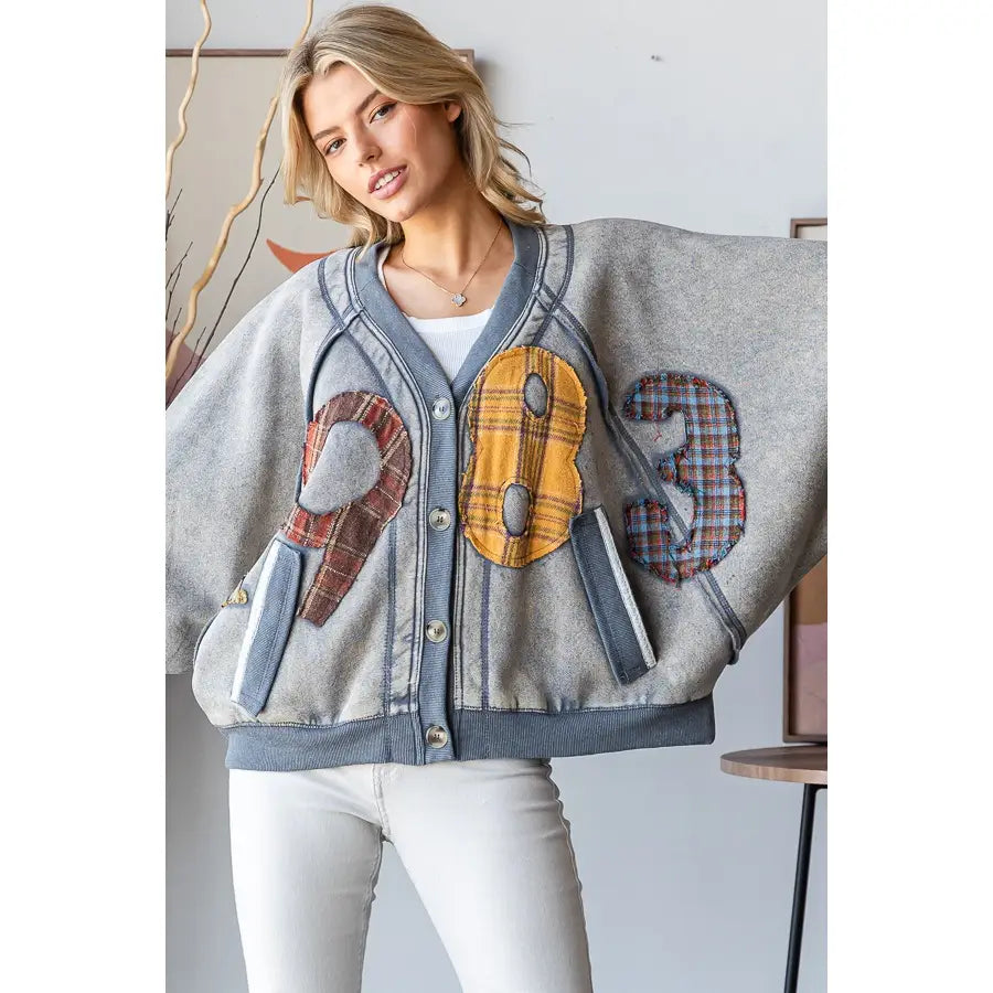 1983 Patchwork Cardigan in Dolphin (REG)
