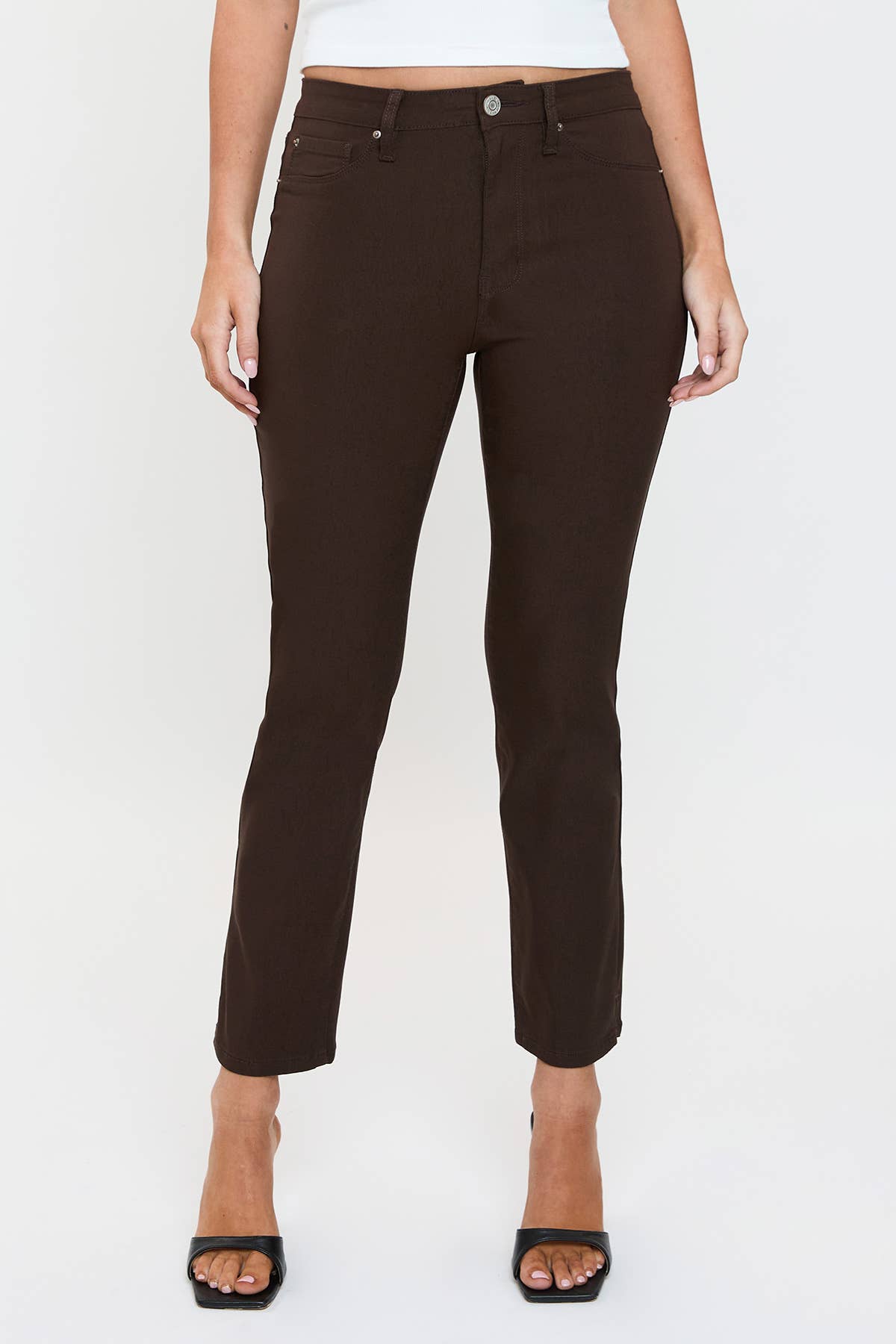 Hyperstretch Cropped Straight Pants in Dark Berry (REG)