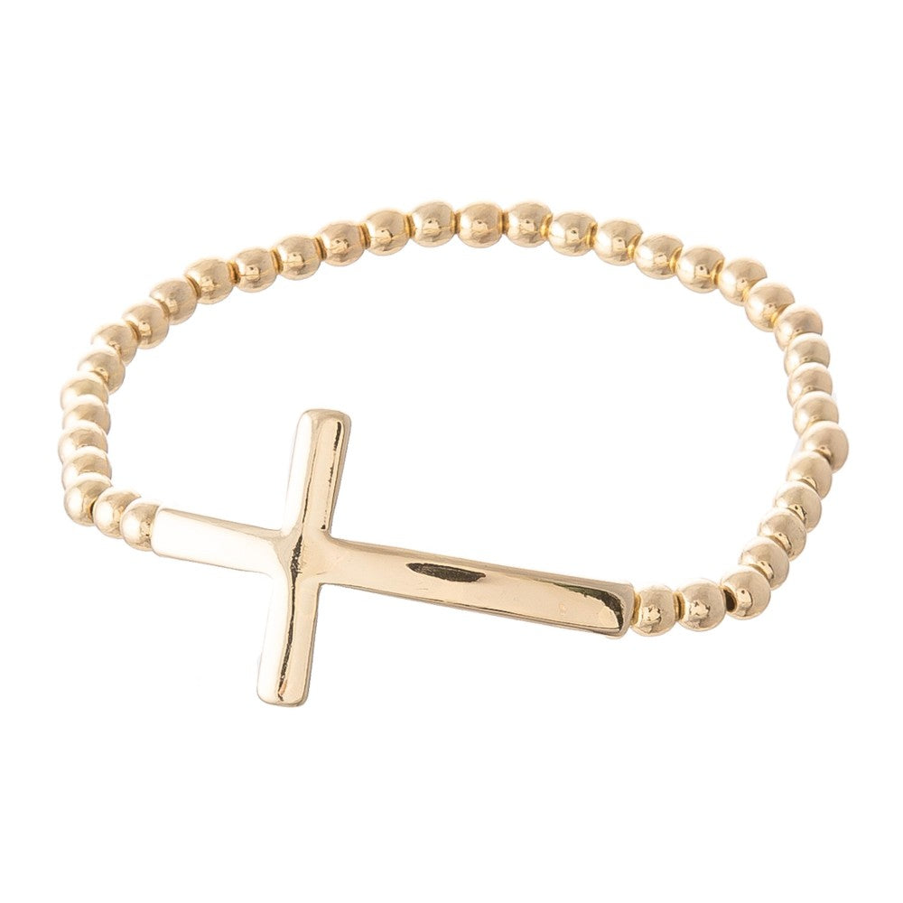 Beaded Cross Stretch Bracelet