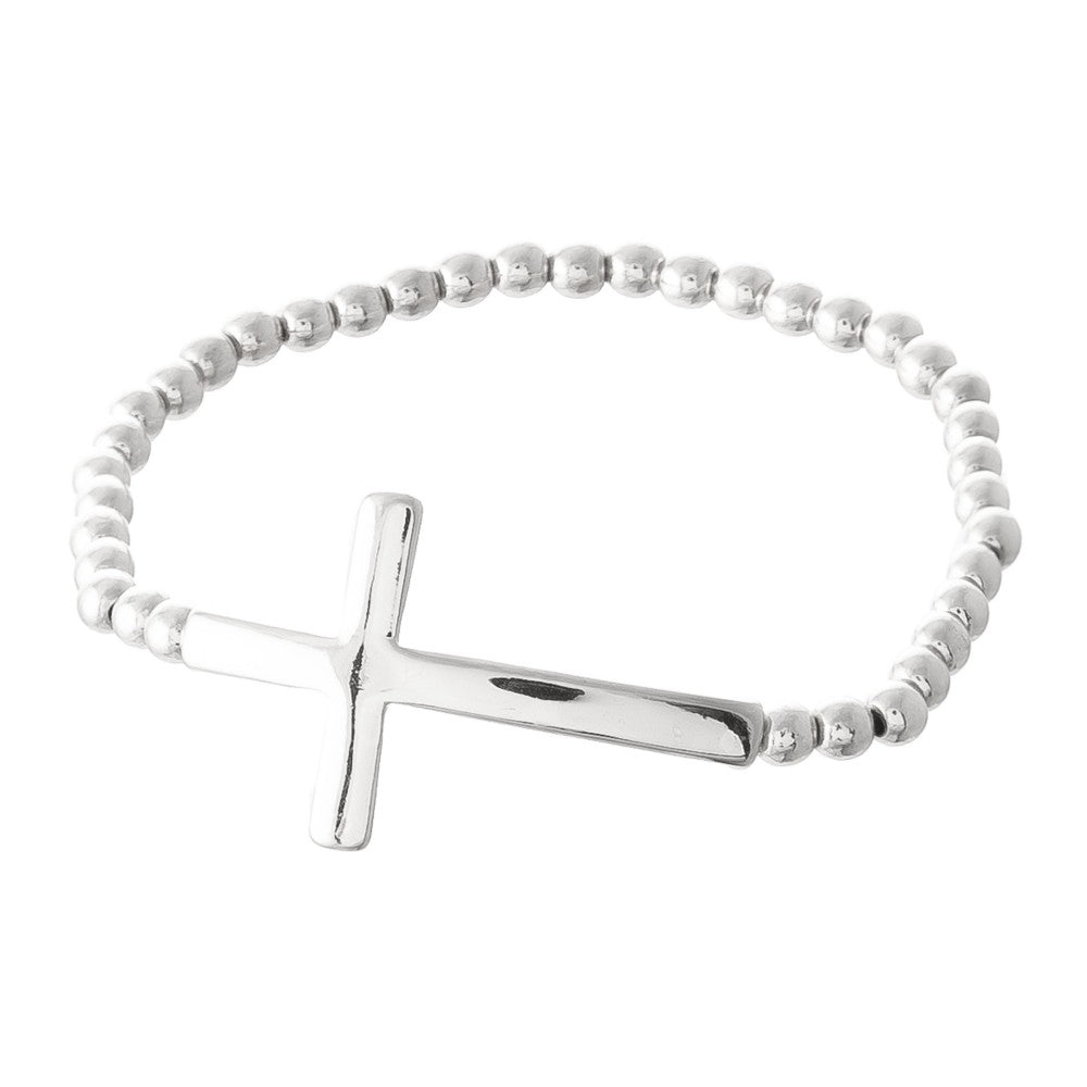 Beaded Cross Stretch Bracelet