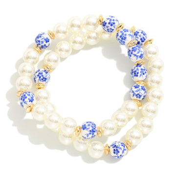 Pearl and China Bracelet Set