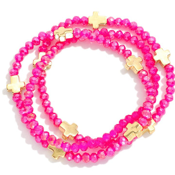 Beaded Cross Station Bracelet Set