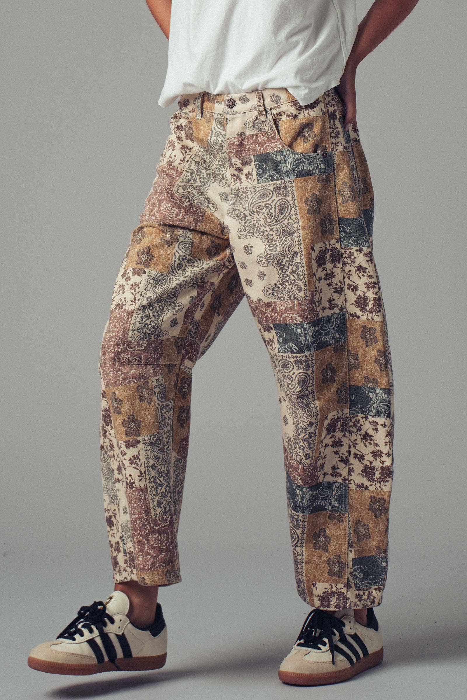 Boho Patchwork Wide Leg Pants (REG)