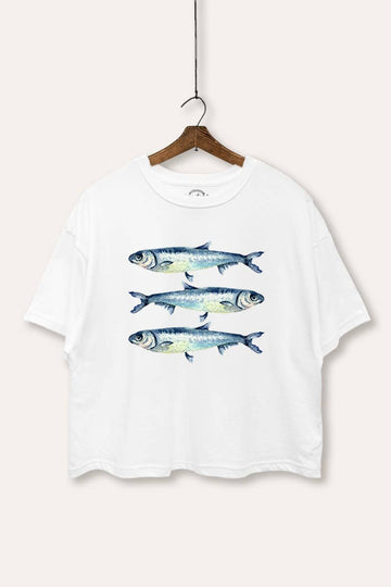 Three Sardines Boxy Crop Tee (REG)