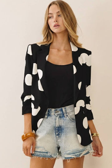 Black Polka Dot Blazer (REG)