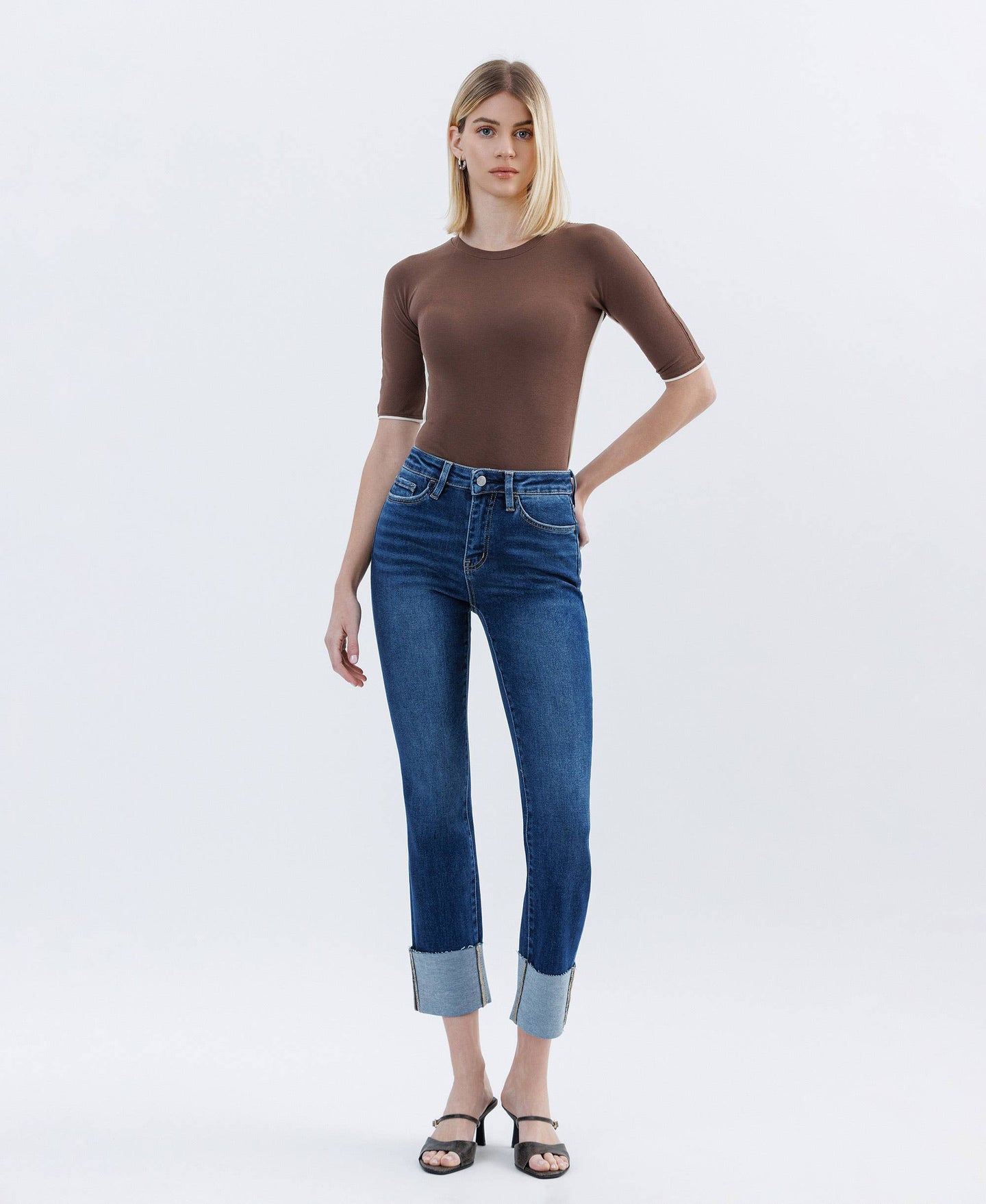 Lovervet High Rise Cuffed Straight Jeans LV1595 (REG)