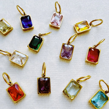 18k gold plated Birthstone Charms