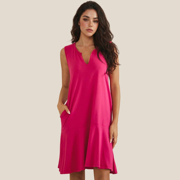 Erika Sleeveless Dress in Fuchsia (REG)