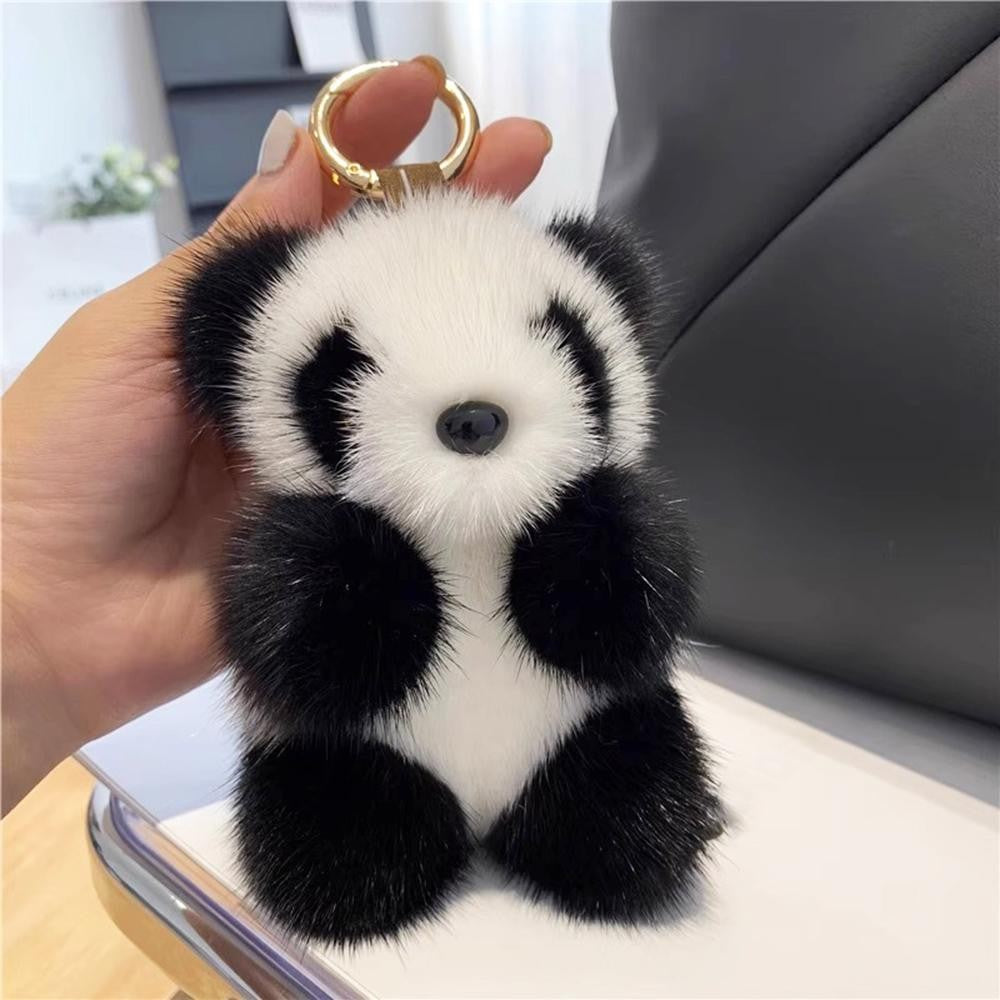 Fuzzy Panda Keychain