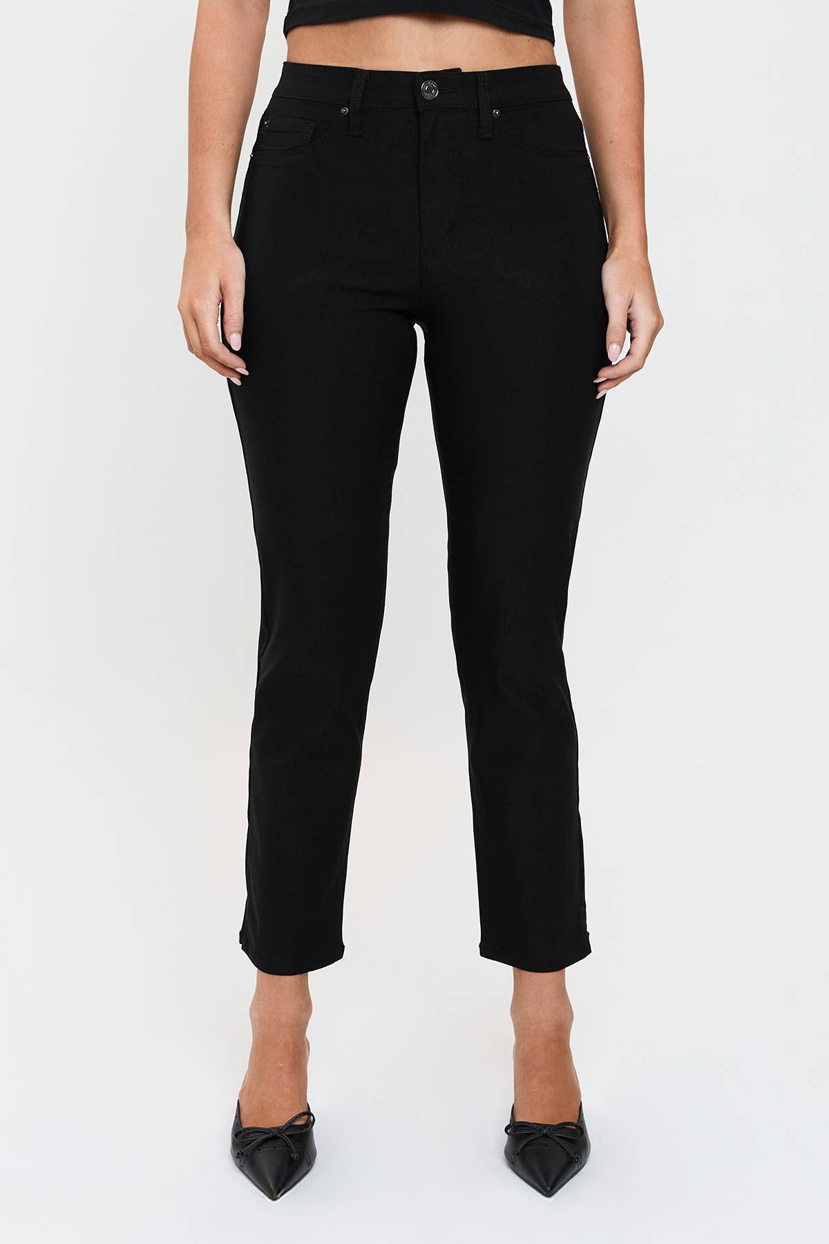 Hyperstretch Cropped Straight Pants in Dark Berry (REG)