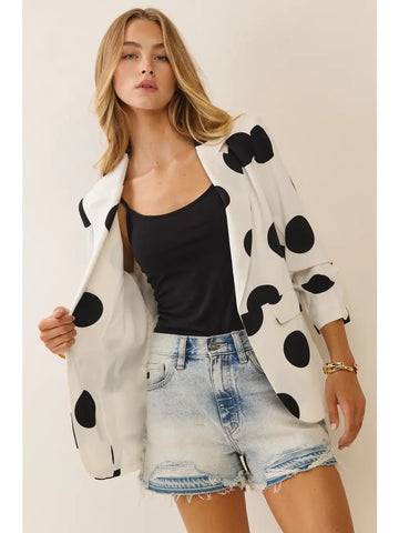 White Polka Dot Blazer (REG)