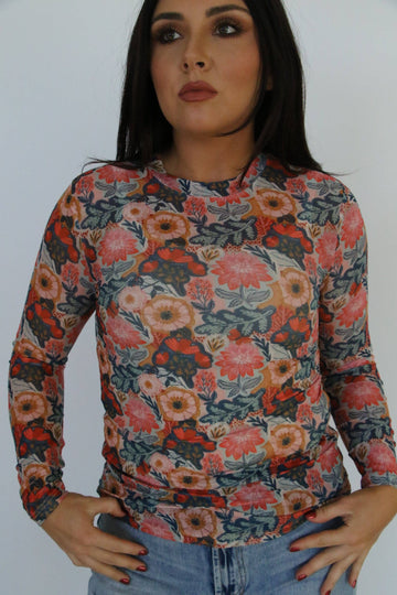 Vintage Poppy Mesh Top (REG)