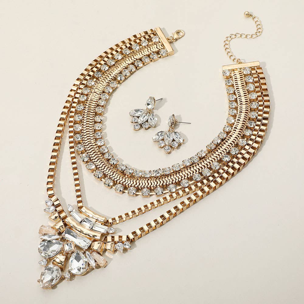 Stone Embellished Statement Necklace