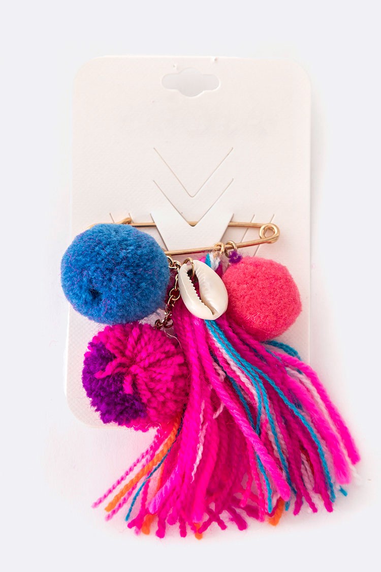 Plushy Pom Pom Pin Brooch