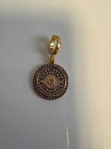 Black Circle Evil Eye Charm