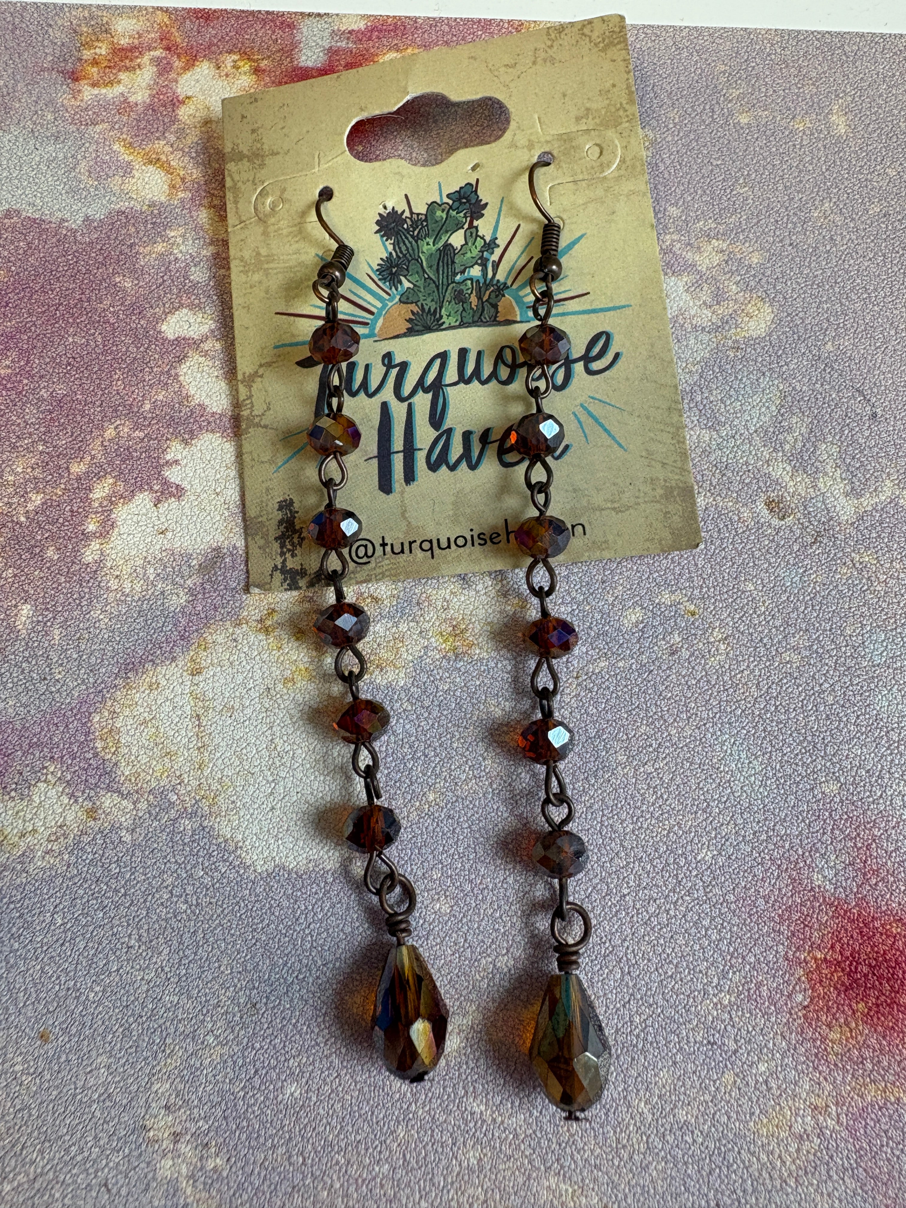 Mauve Chain Drip Earring