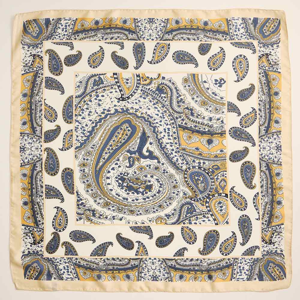 Vintage Inspired Paisley Satin Scarf